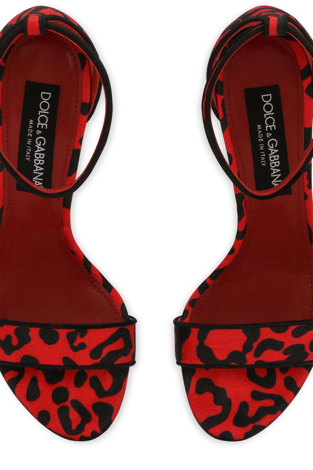 Dolce & Gabbana Leopard-print brocade sandals with baroque DG detail