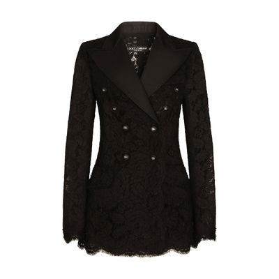 Dolce & Gabbana Branded stretch lace Turlington blazer