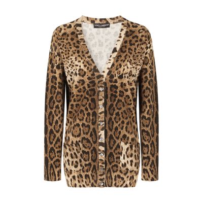 Dolce & Gabbana Leopard-print cashmere cardigan