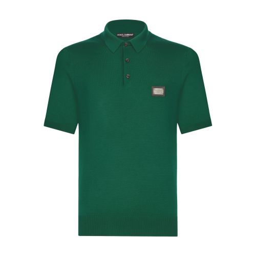 Dolce & Gabbana Wool polo-shirt with branded tag