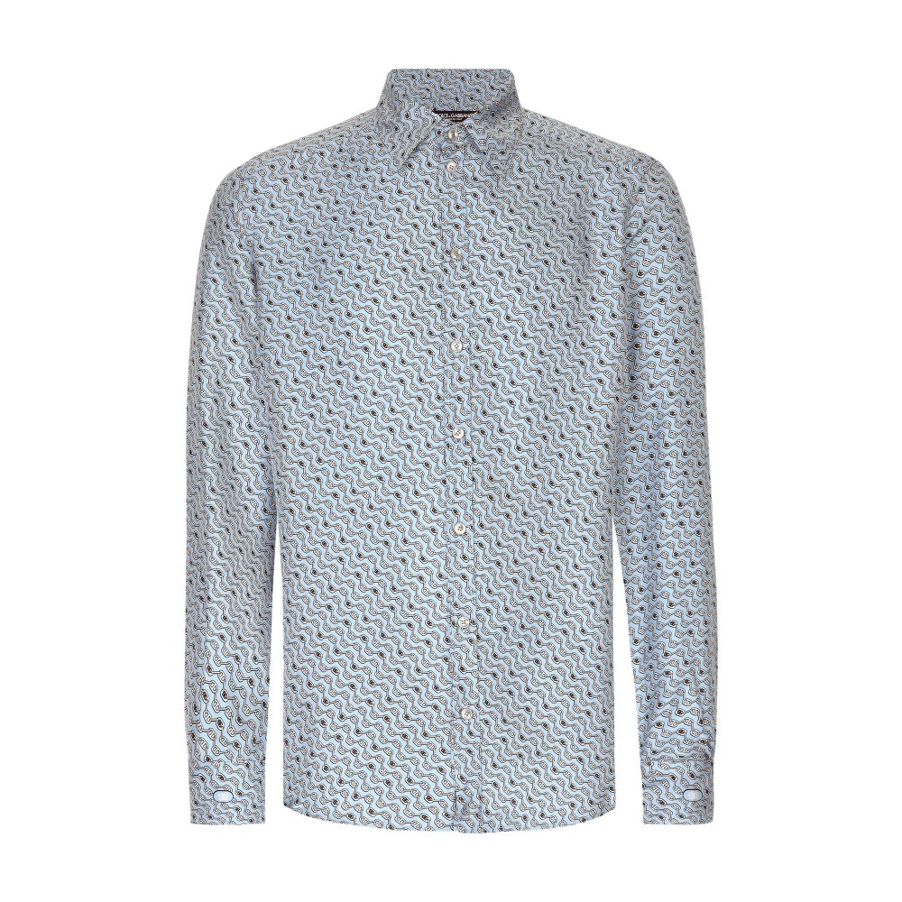 Dolce & Gabbana Tie print silk Martini-fit shirt