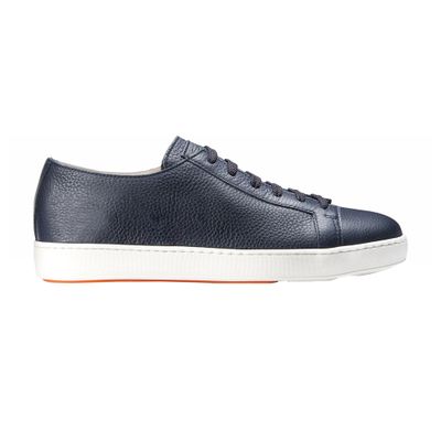 Santoni Tumbled leather sneakers