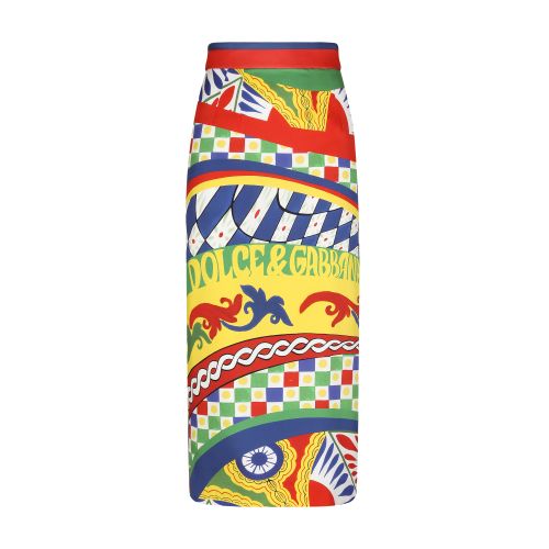 Dolce & Gabbana Technical Jersey Carretto Printed Tubular Midi Skirt