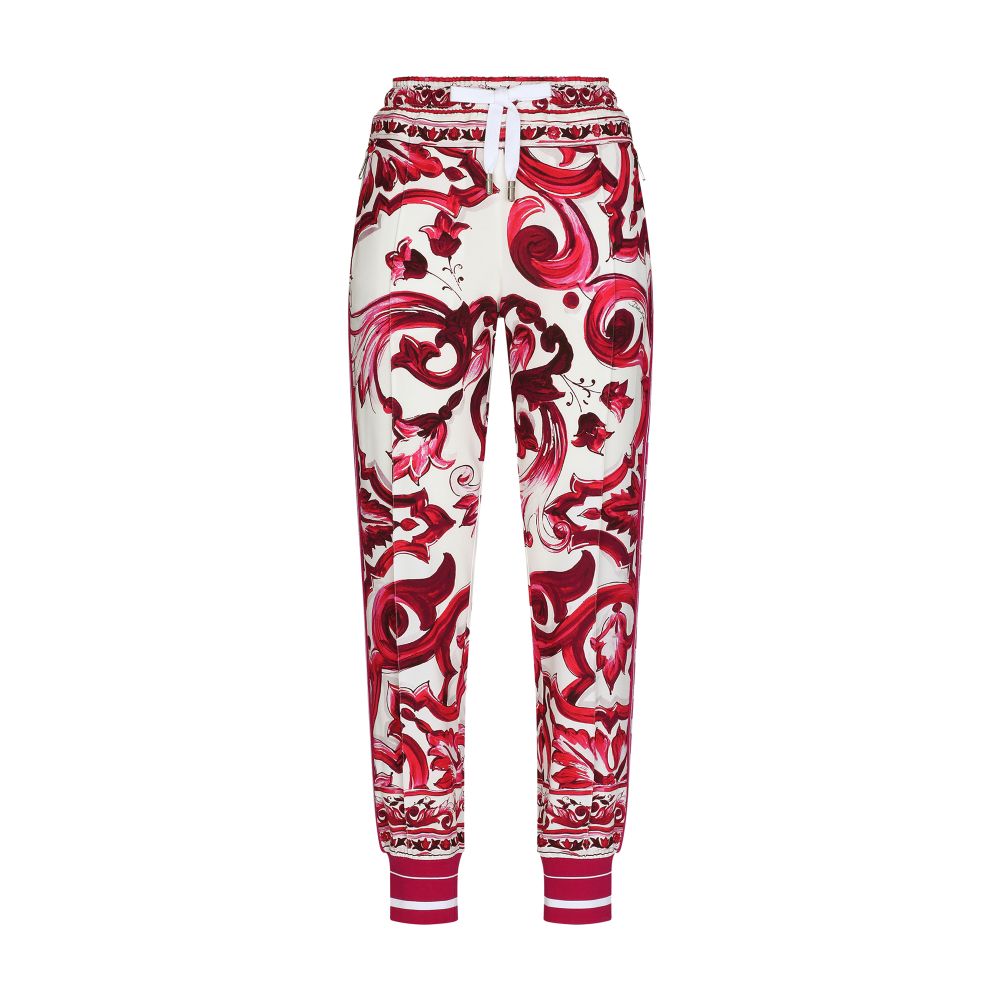 Dolce & Gabbana Cady Jogging Pants with Maiolica Print