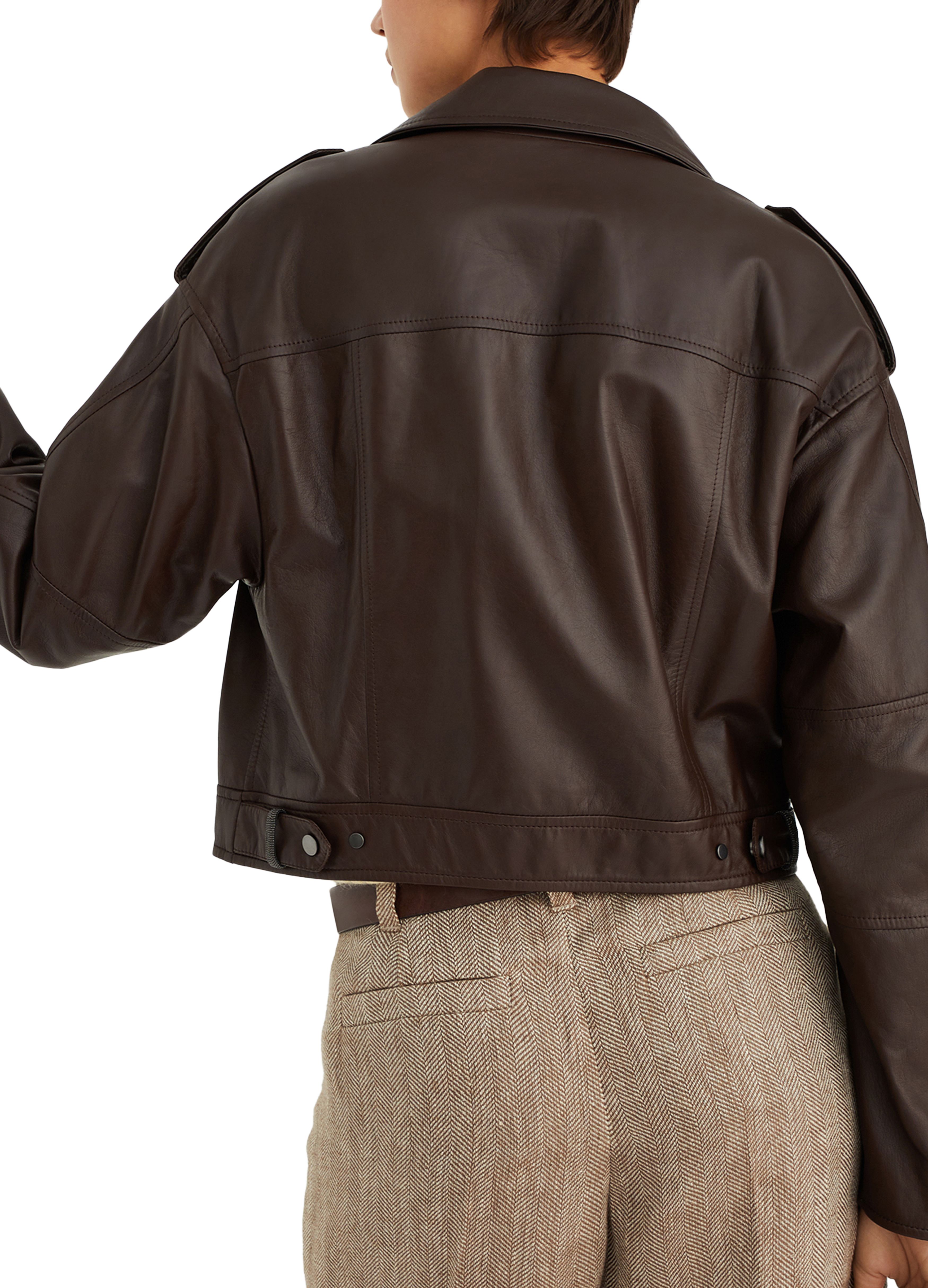 Brunello Cucinelli Nappa leather biker jacket