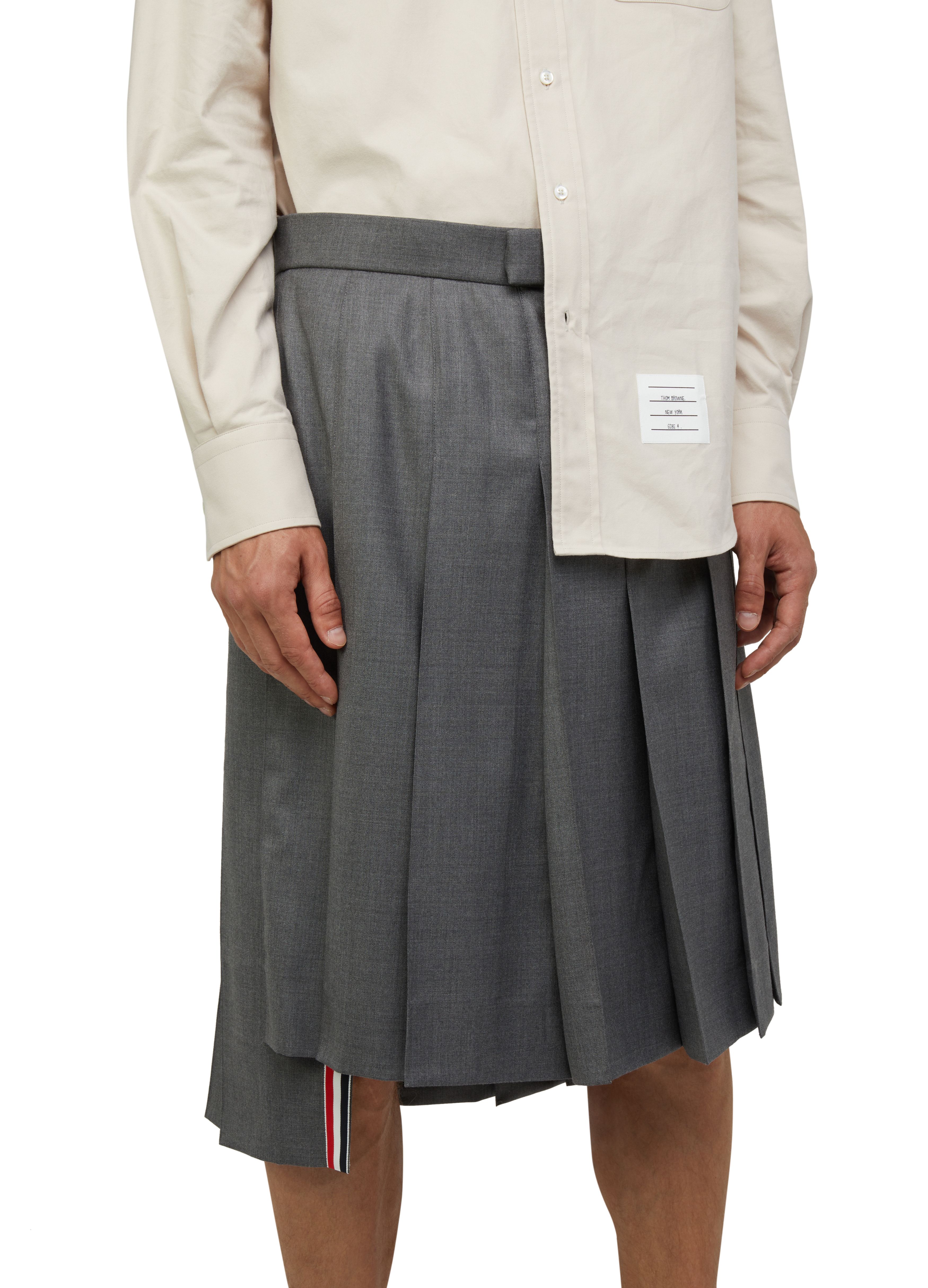 Thom Browne Sper 120's twill pleated skirt