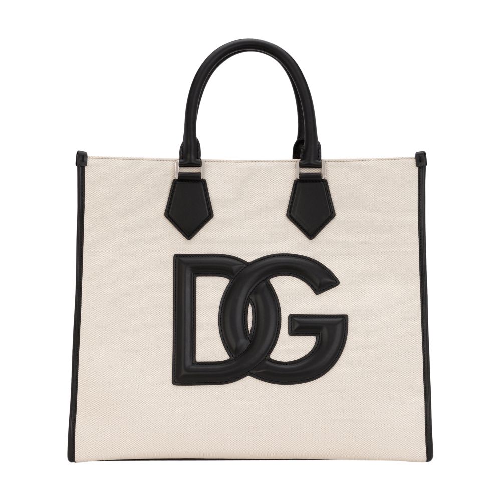 Dolce & Gabbana Canvas shopper with calfskin nappa details