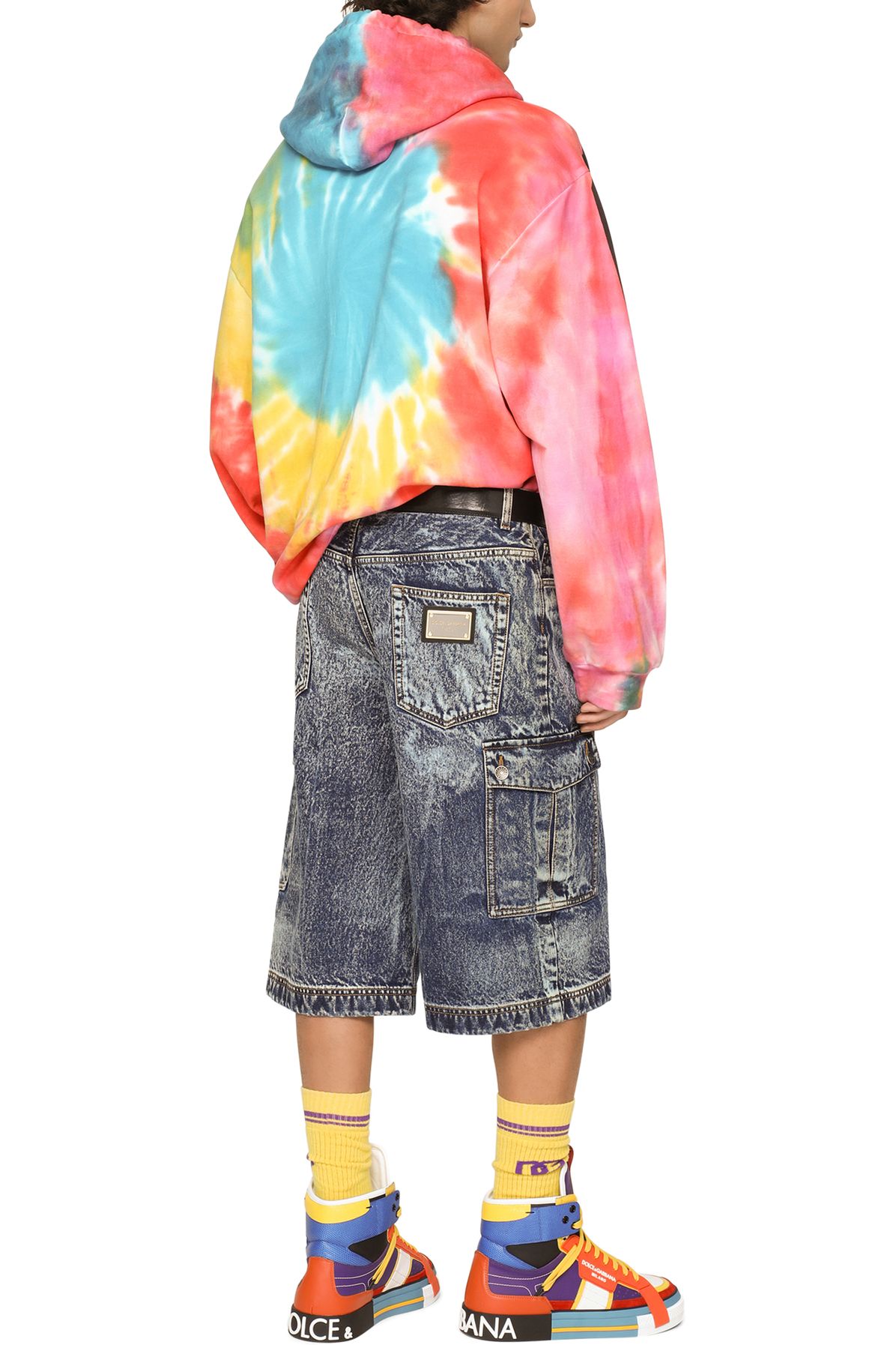 Dolce & Gabbana Tie-dye jersey hoodie with print