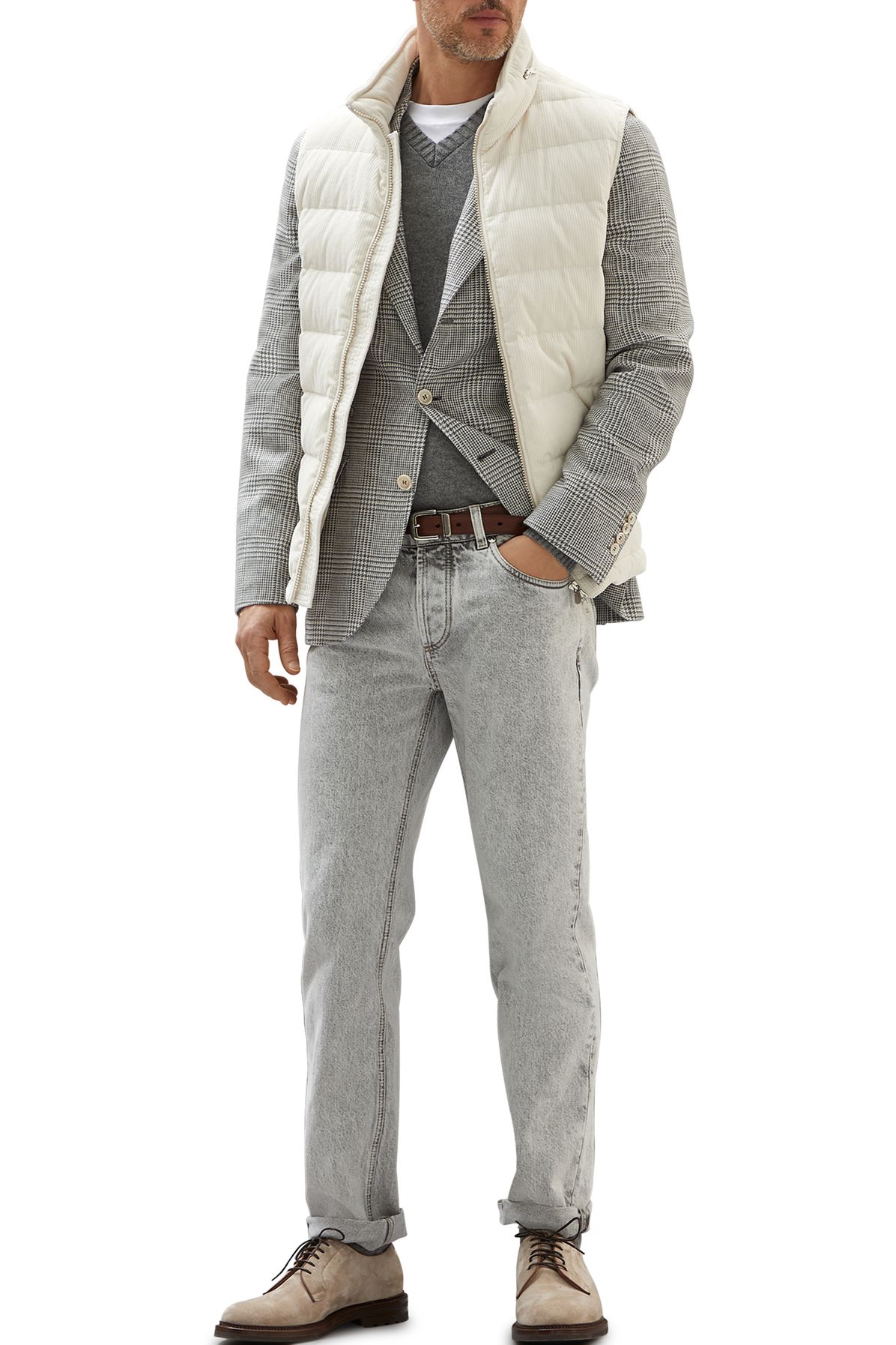 Brunello Cucinelli Destructured Prince of Wales jacket