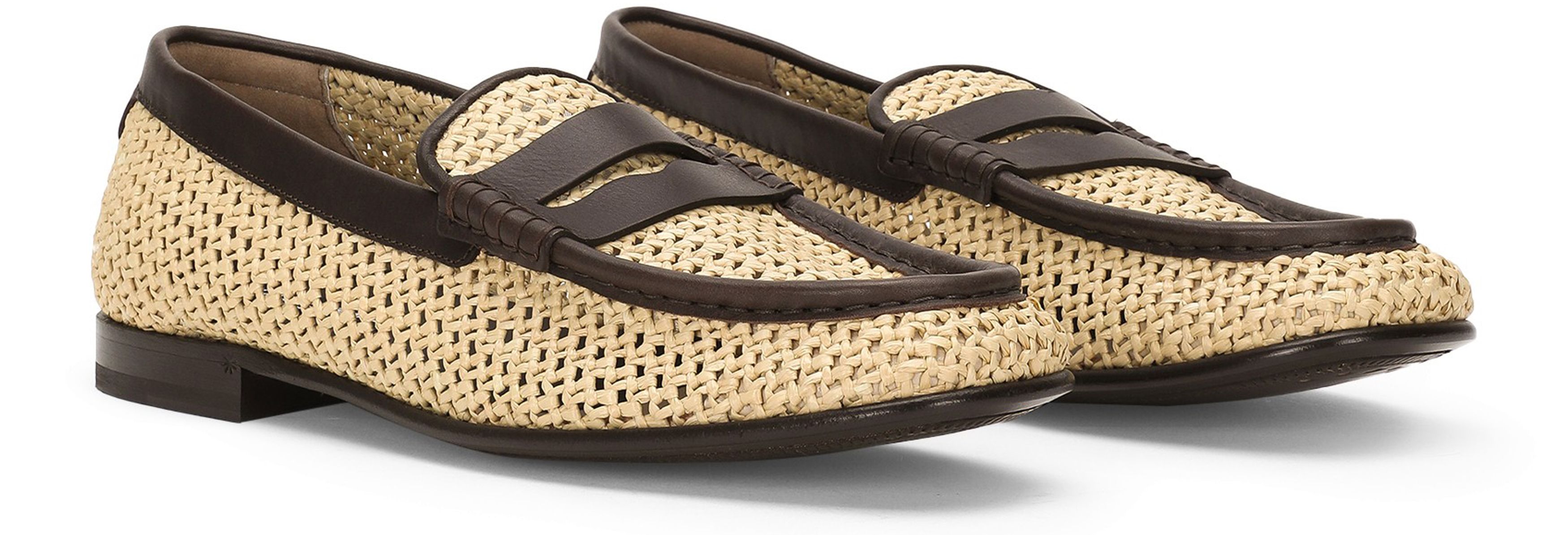 Dolce & Gabbana Woven raffia loafers