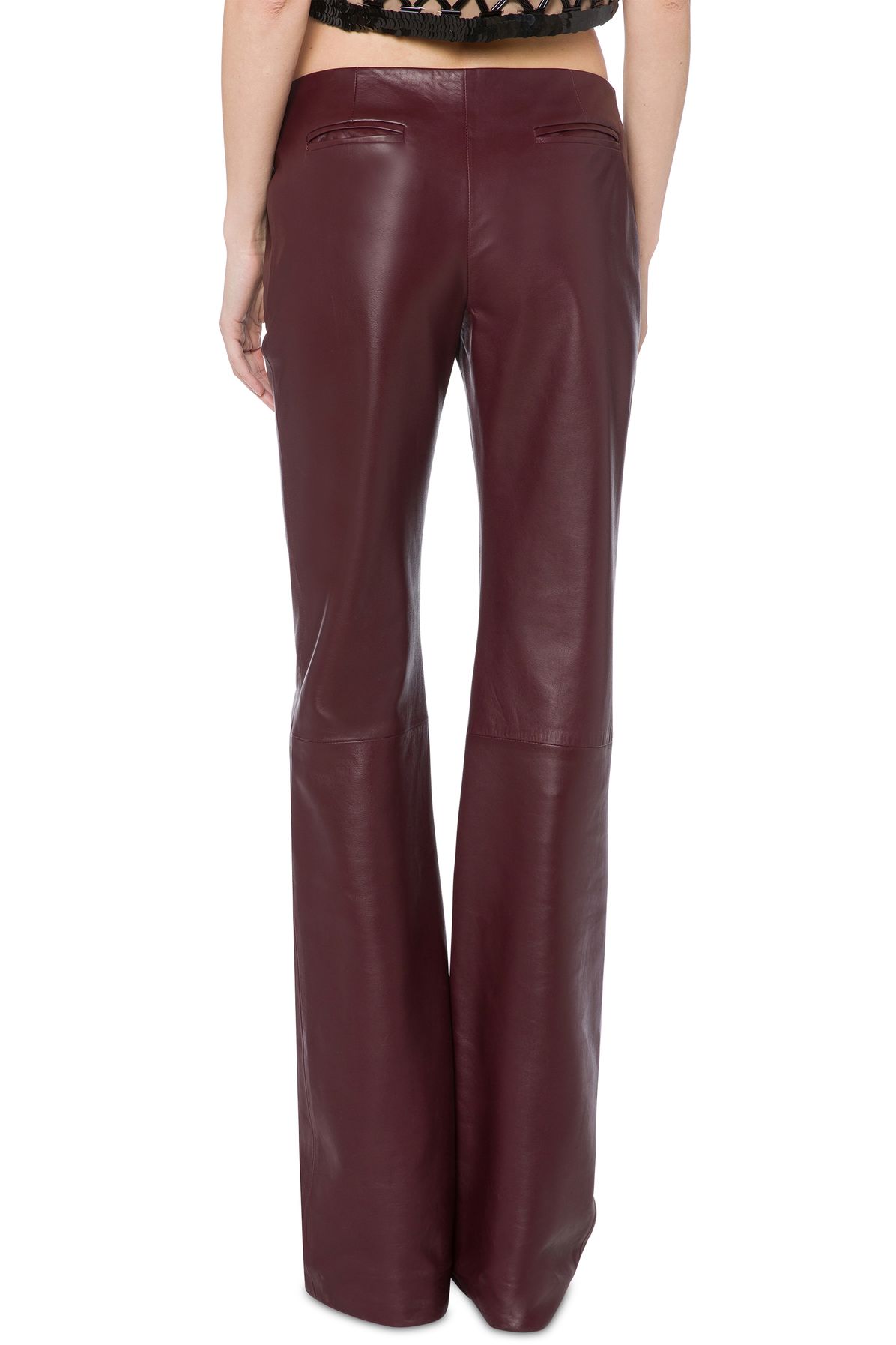 Alberta Ferretti Nappa leather flared trousers