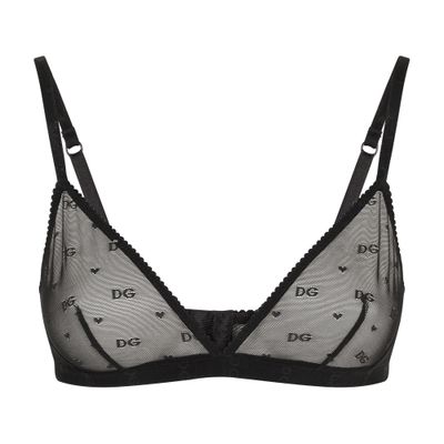 Dolce & Gabbana Jacquard tulle triangle bra