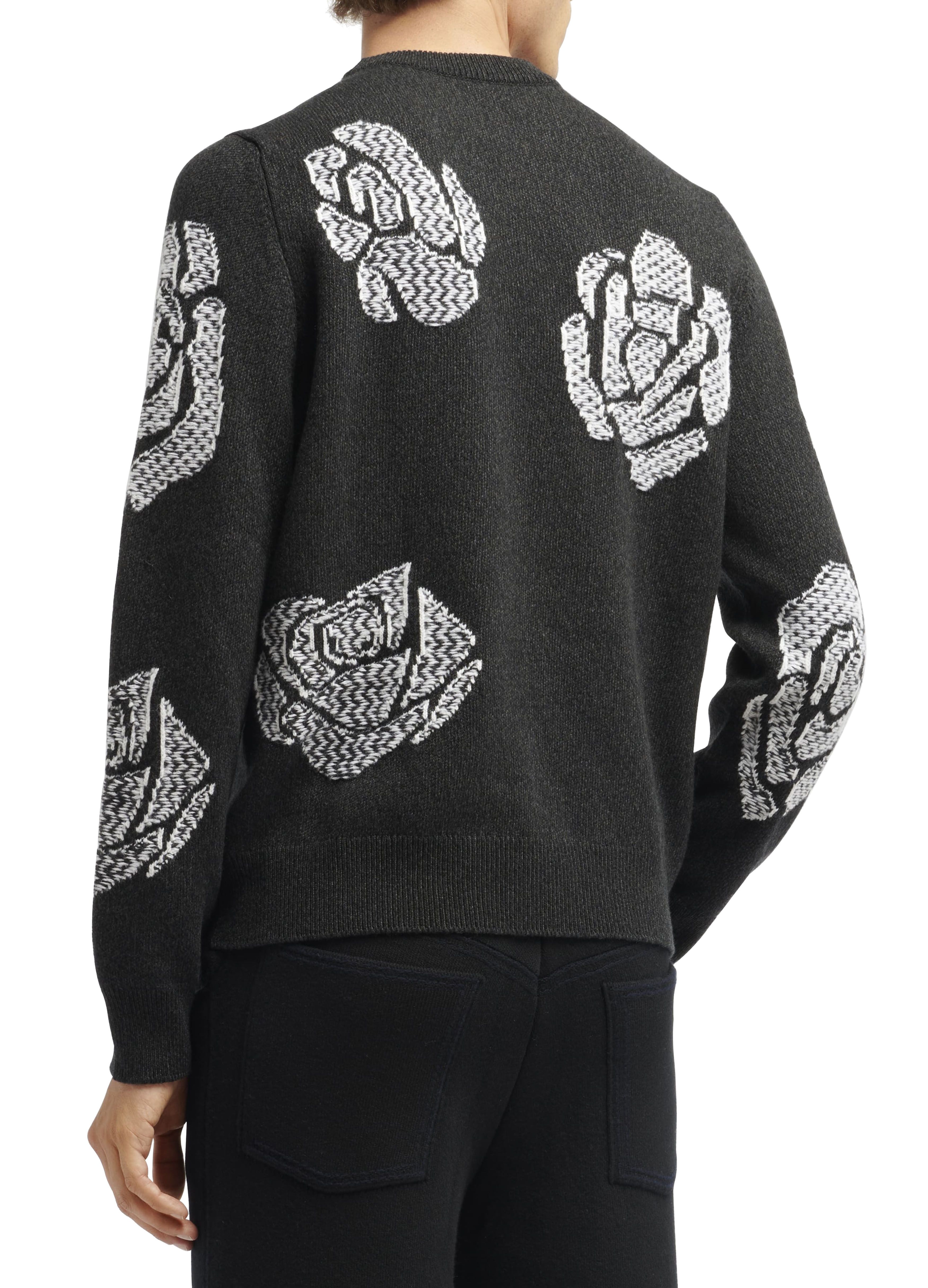 Barrie Roses round-neck cashmere jumper