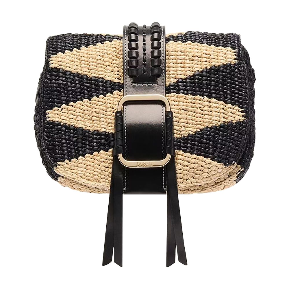  Teddy raffia crossbody bag