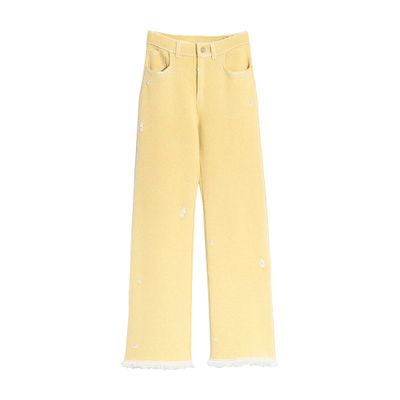 Barrie Denim fringed cashmere and cotton trousers