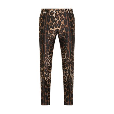 Dolce & Gabbana Jacquard pants with leopard design