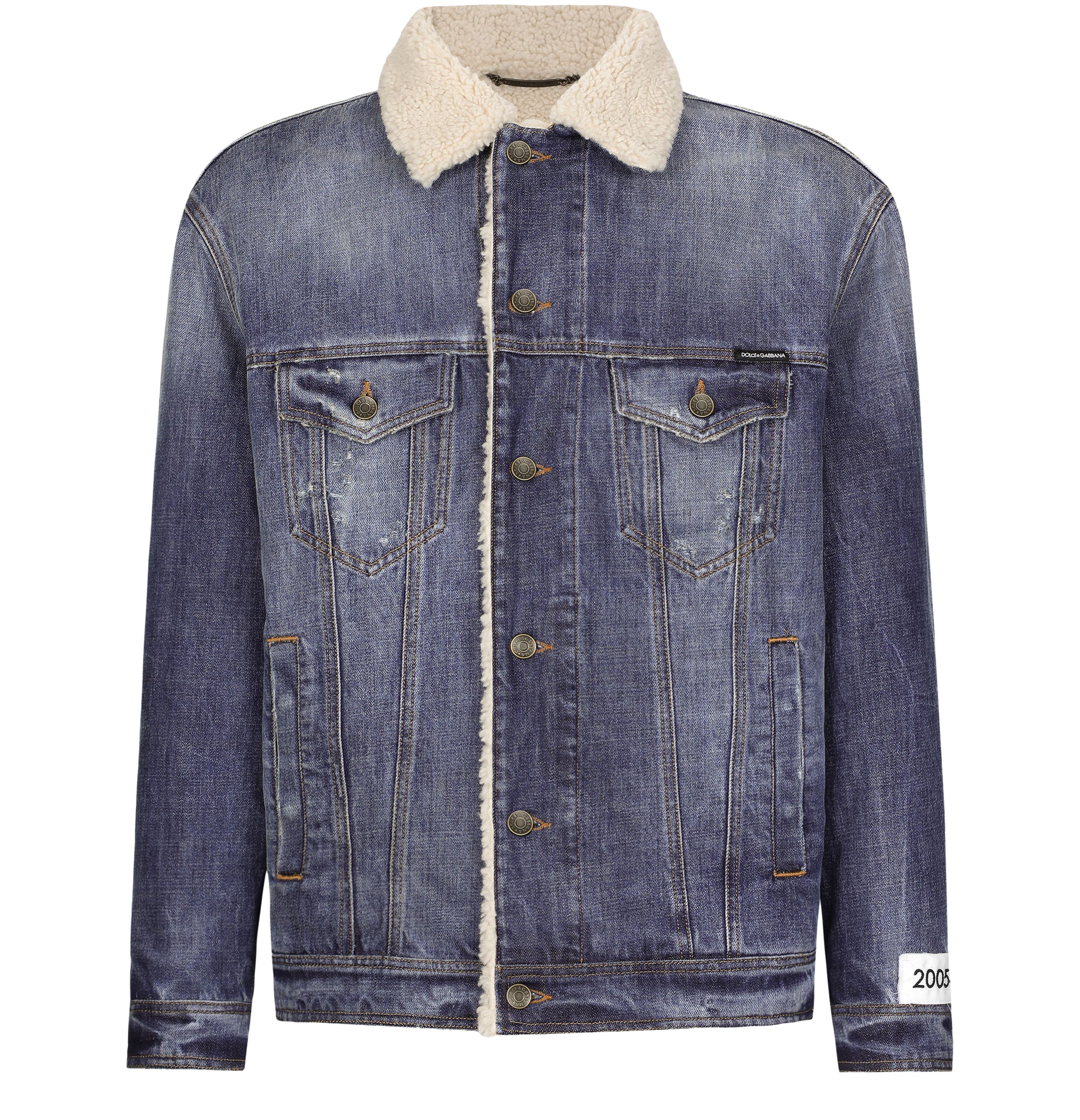 Dolce & Gabbana Denim and shearling jacket