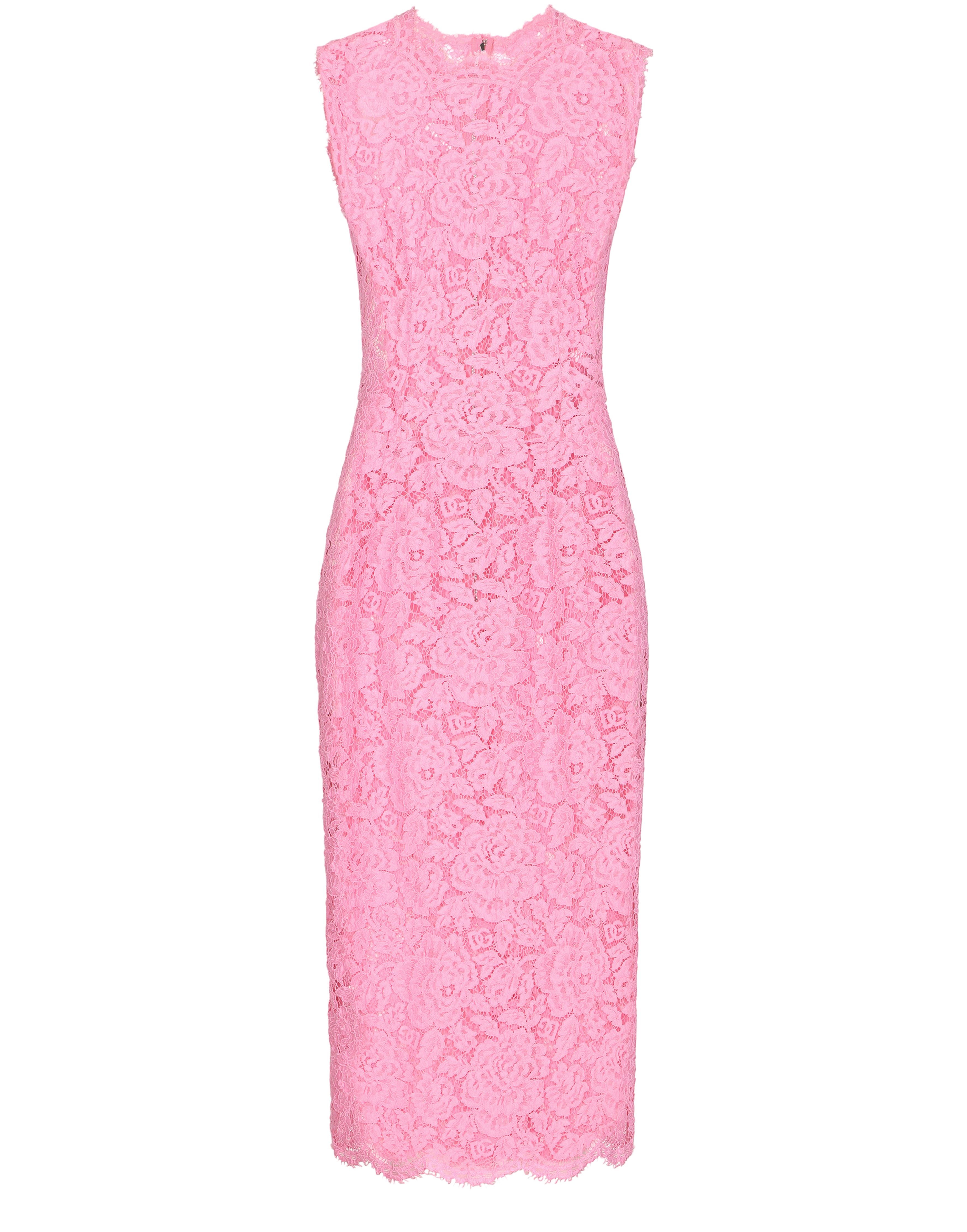 Dolce & Gabbana Branded stretch lace calf-length dress