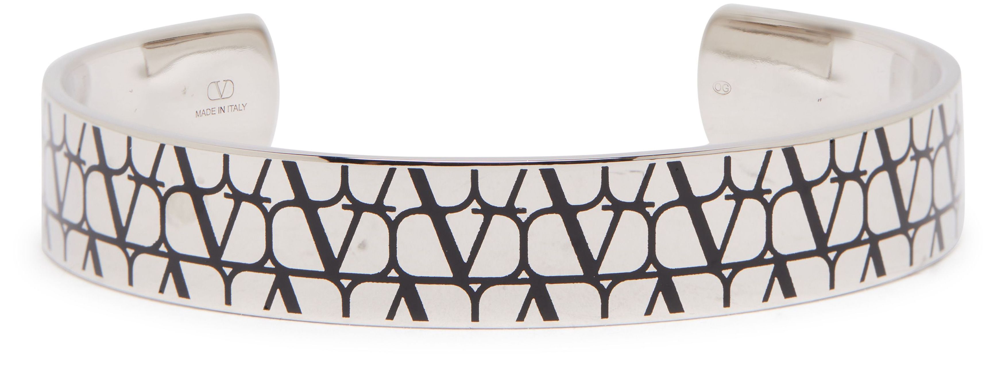 VALENTINO GARAVANI Fabric Iconographe cuff with metal/enamel detail