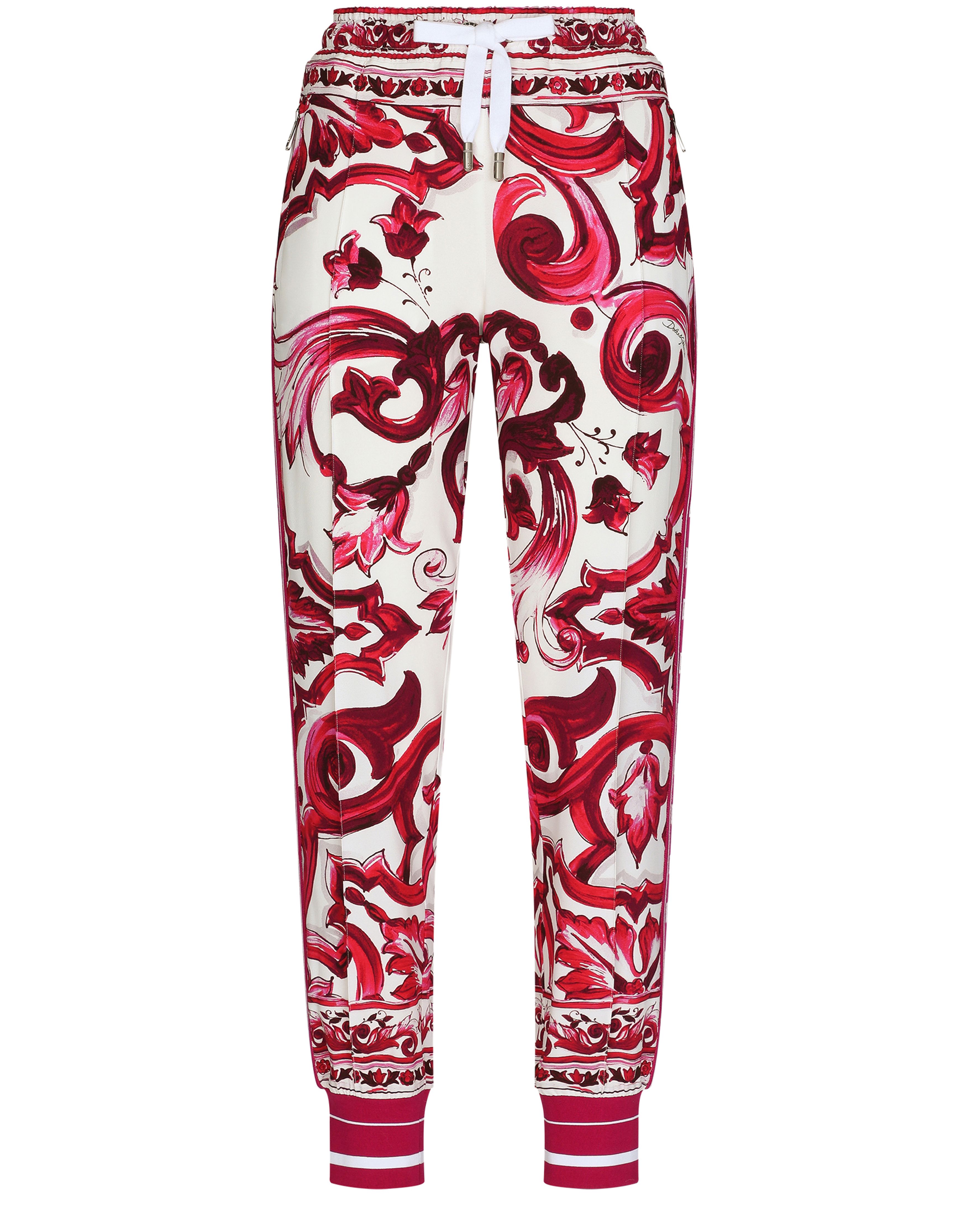 Dolce & Gabbana Cady Jogging Pants with Maiolica Print