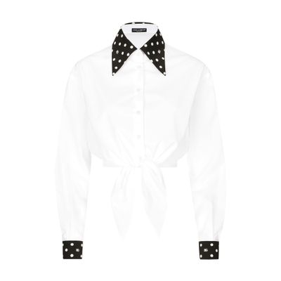 Dolce & Gabbana Polka-dot cropped shirt with knot