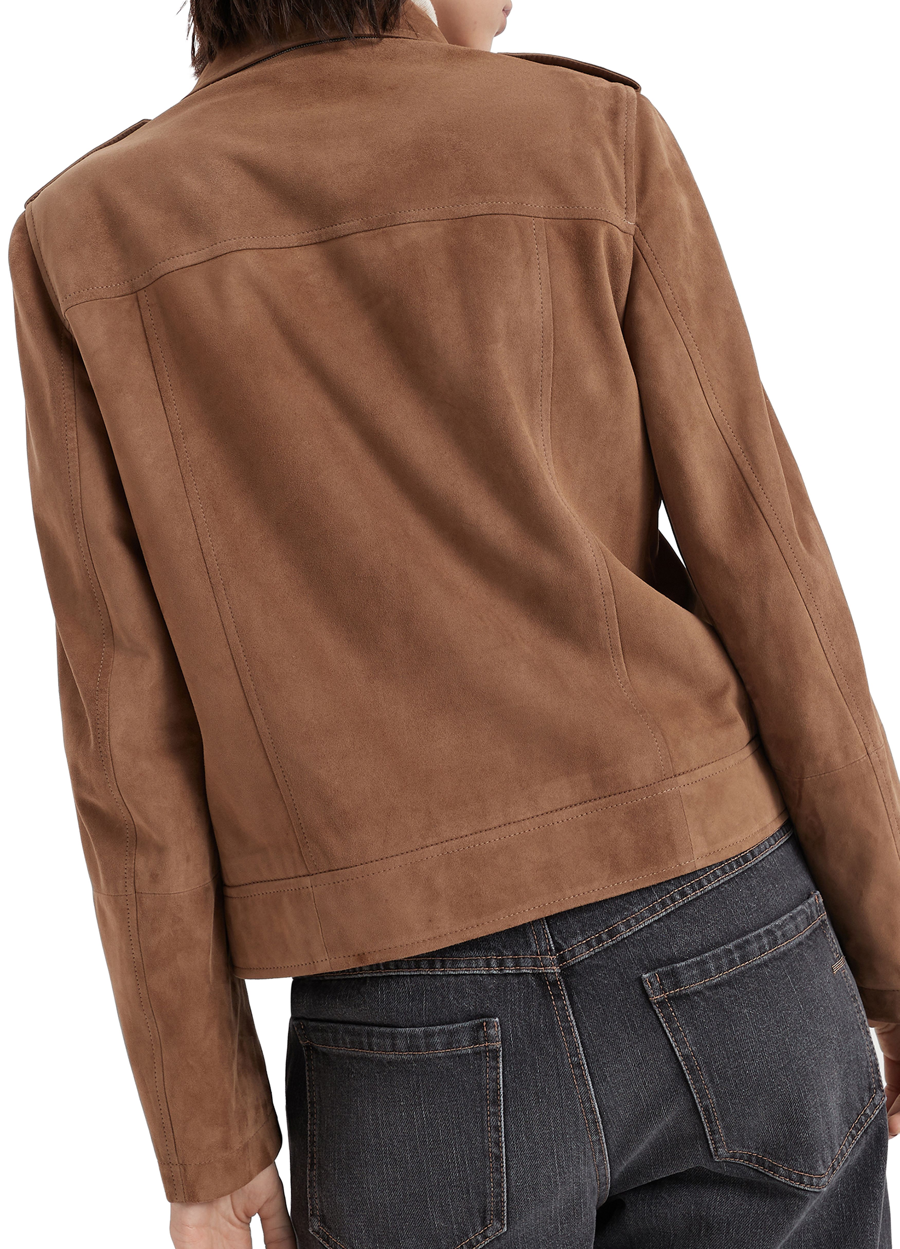 Brunello Cucinelli Suede biker jacket