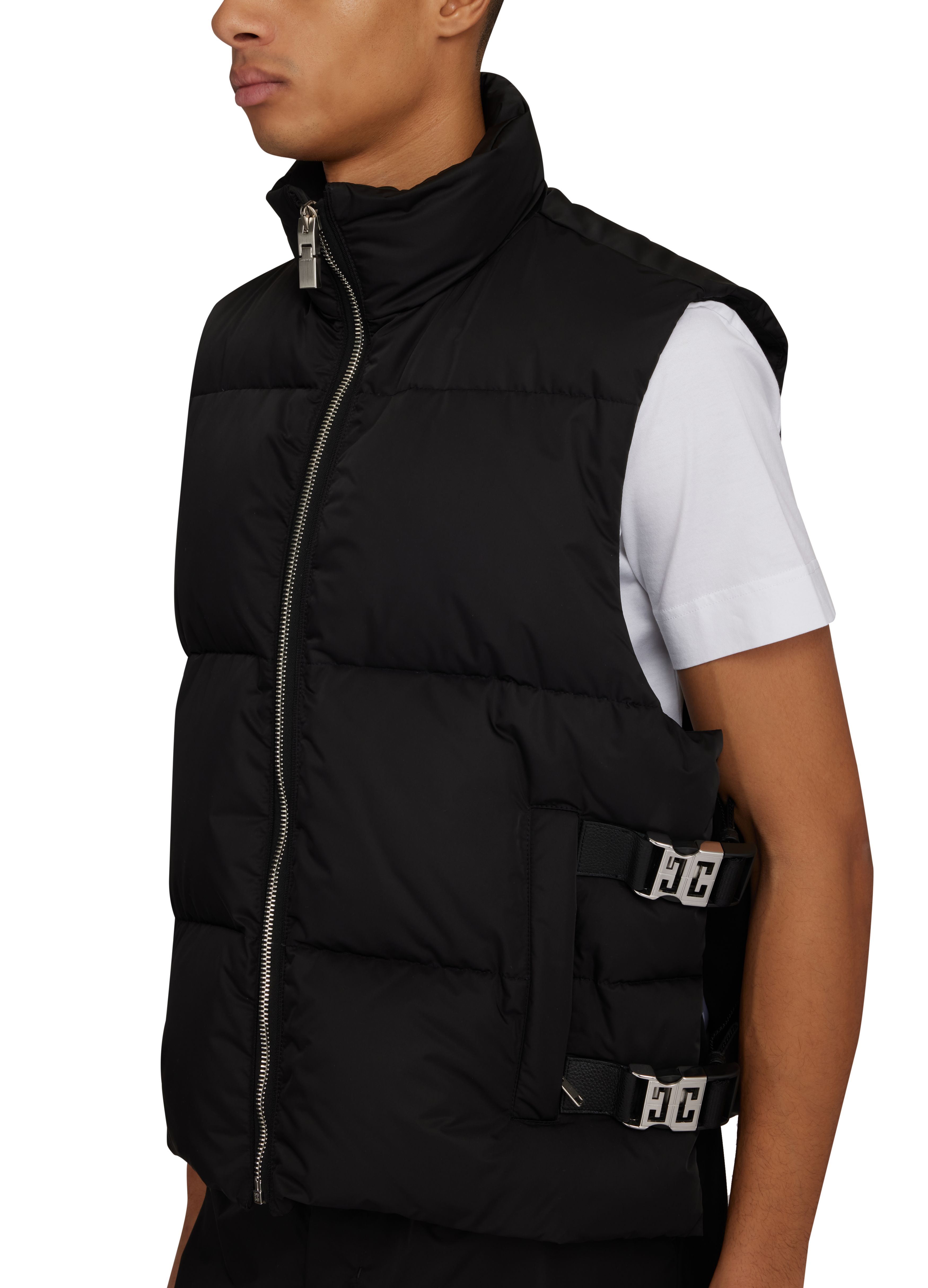 Givenchy Sleeveless puffer jacket with metallic details