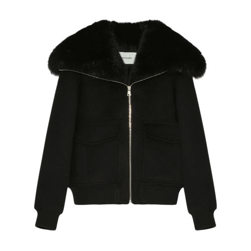 Yves Salomon Cropped cashmere jacket with fox fur collar