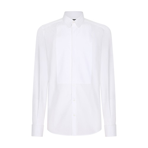 Dolce & Gabbana Cotton poplin Gold-fit tuxedo shirt