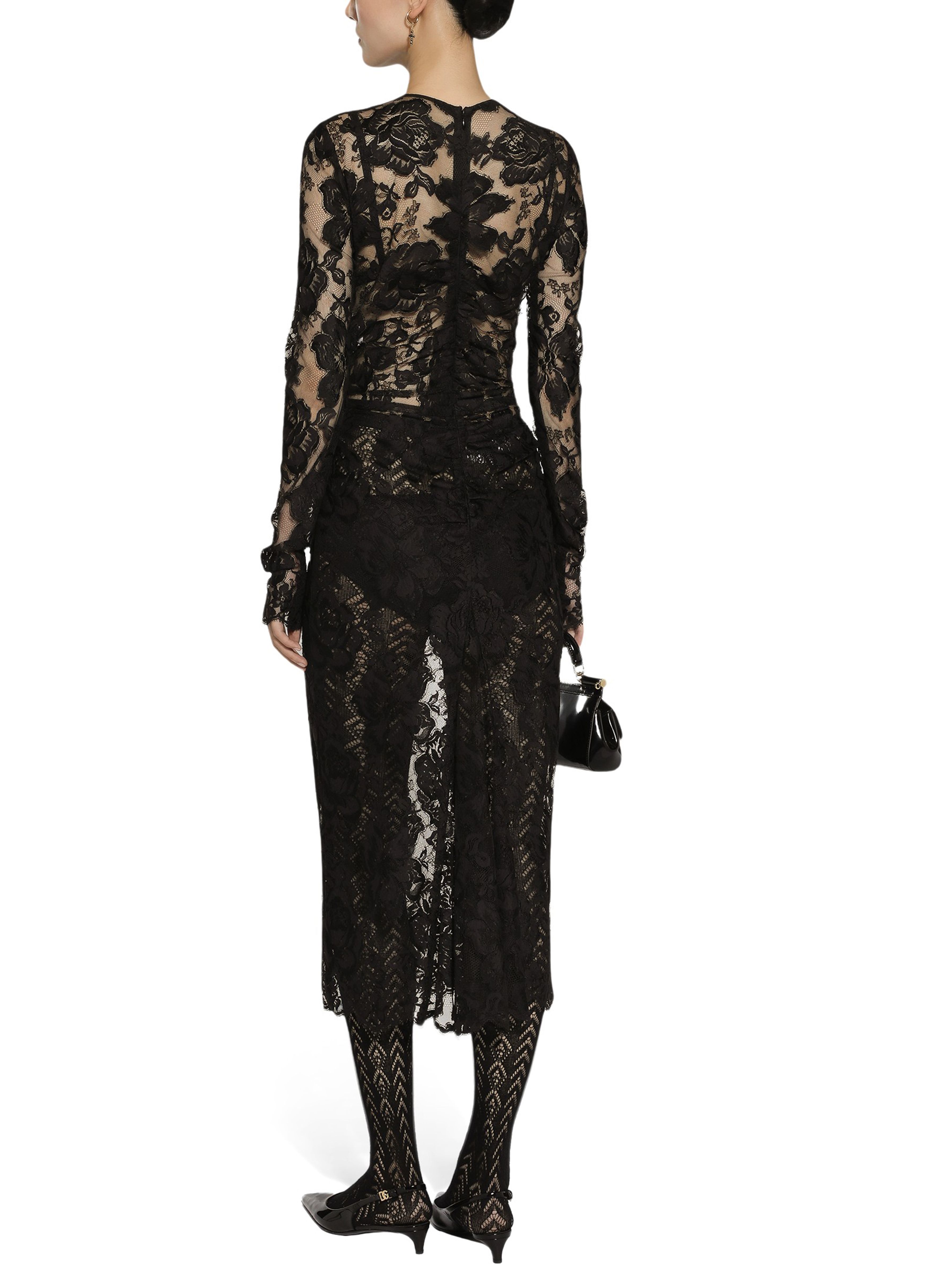 Dolce & Gabbana Calf-length floral lace dress