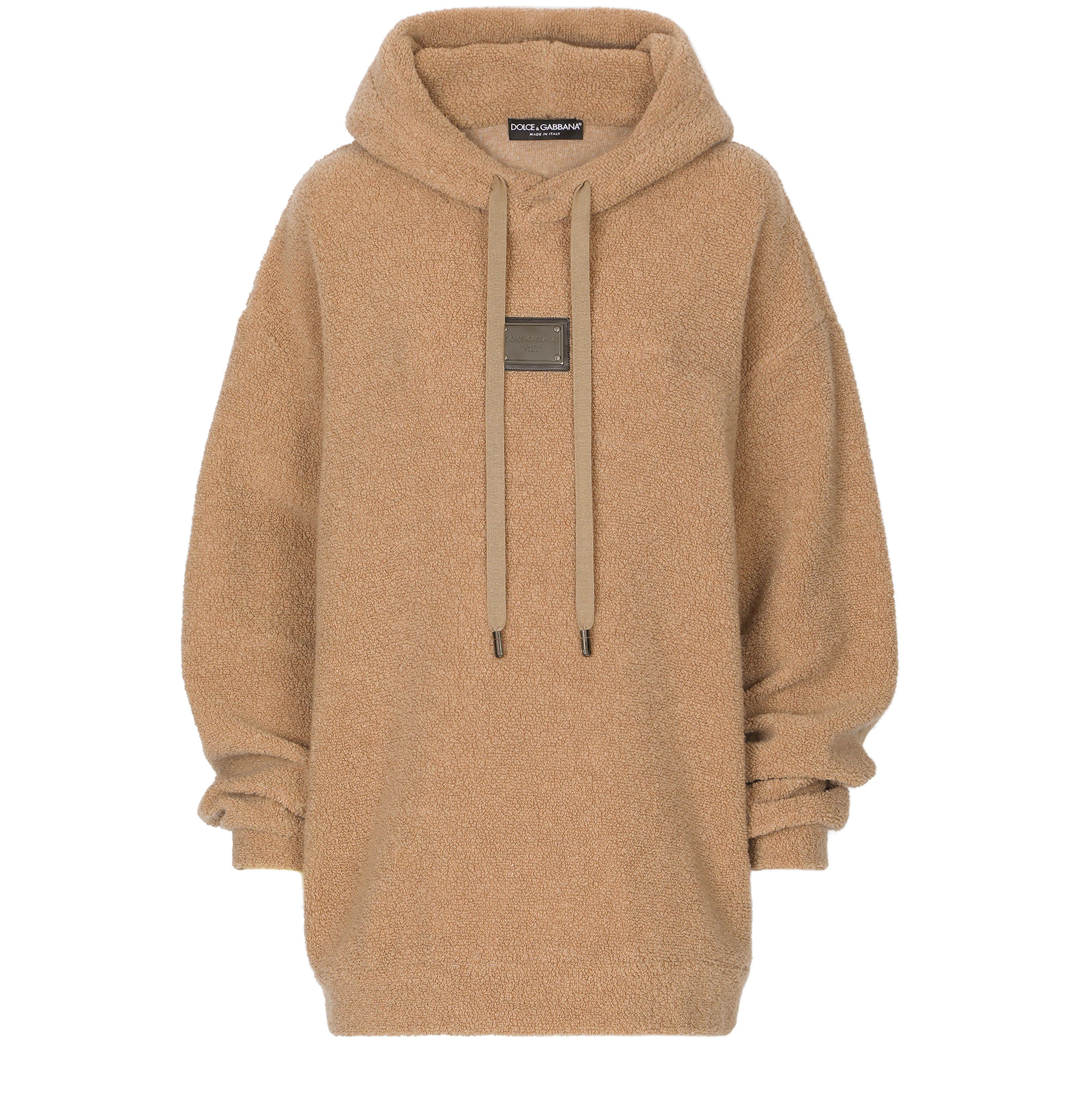 Dolce & Gabbana Wool jersey hoodie with logo tag