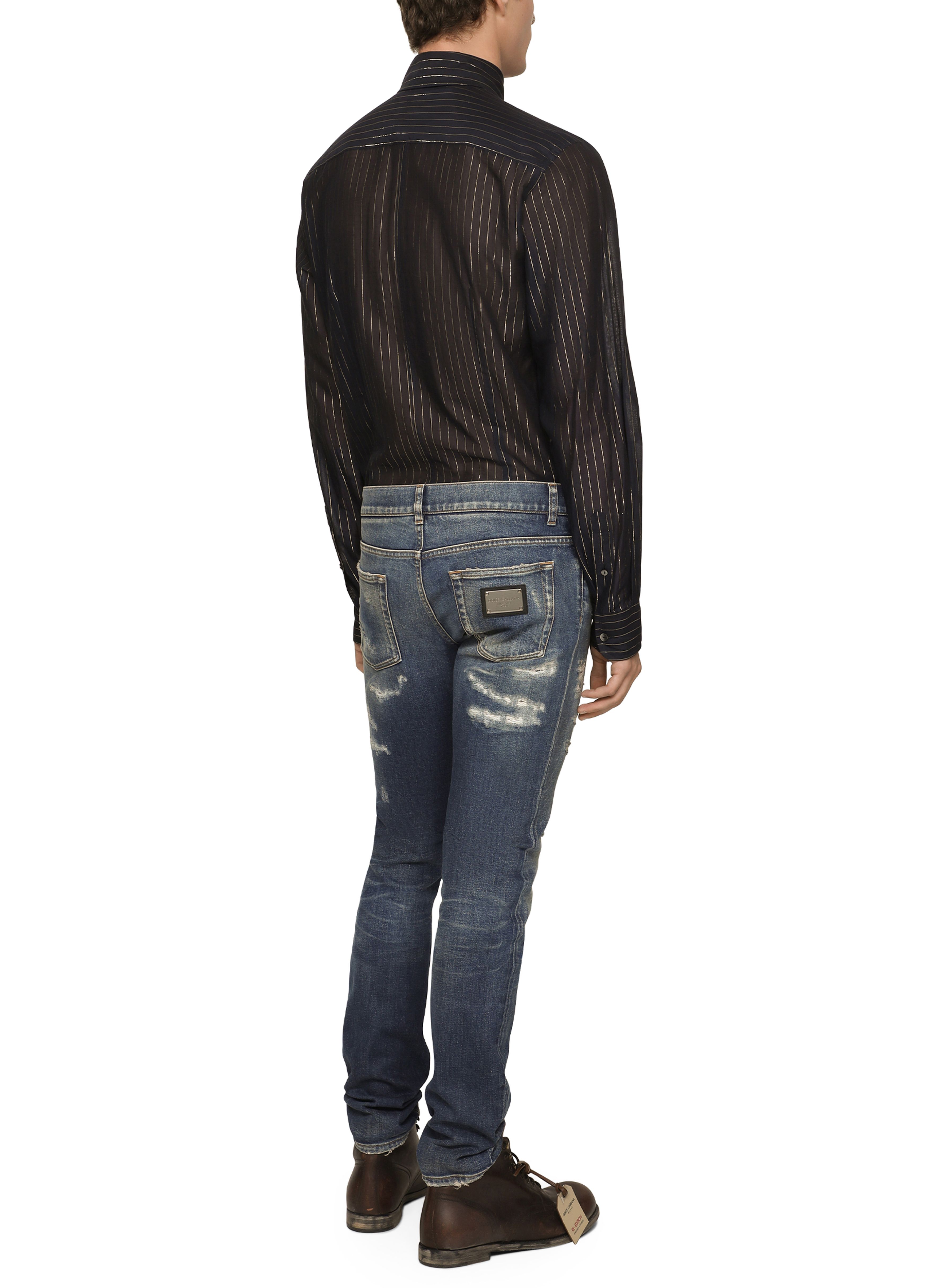 Dolce & Gabbana Skinny Denim Stretch Jeans with Abrasions