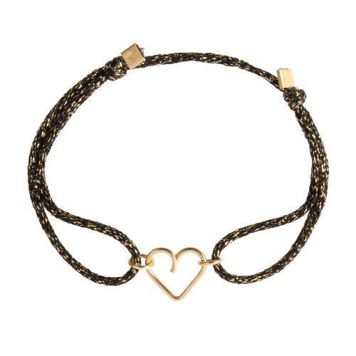  Lurex Cord Bracelet - Heart