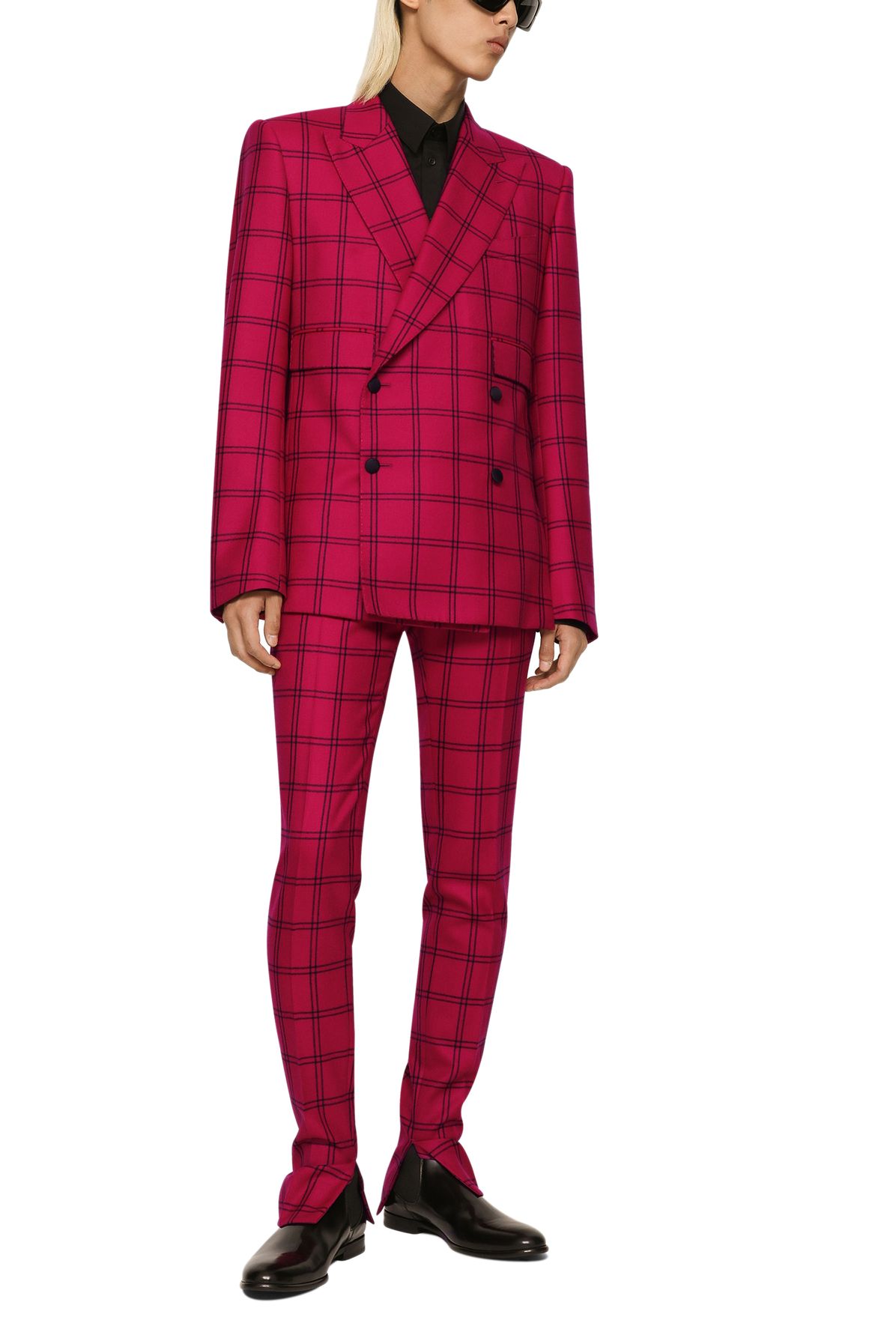 Dolce & Gabbana Double-breasted check wool Sicilia-fit jacket