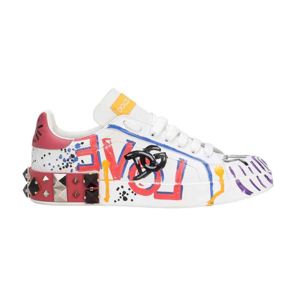 Dolce & Gabbana Calfskin Portofino sneakers with lettering