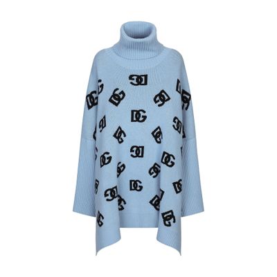 Dolce & Gabbana Wool turtle-neck poncho with inlay