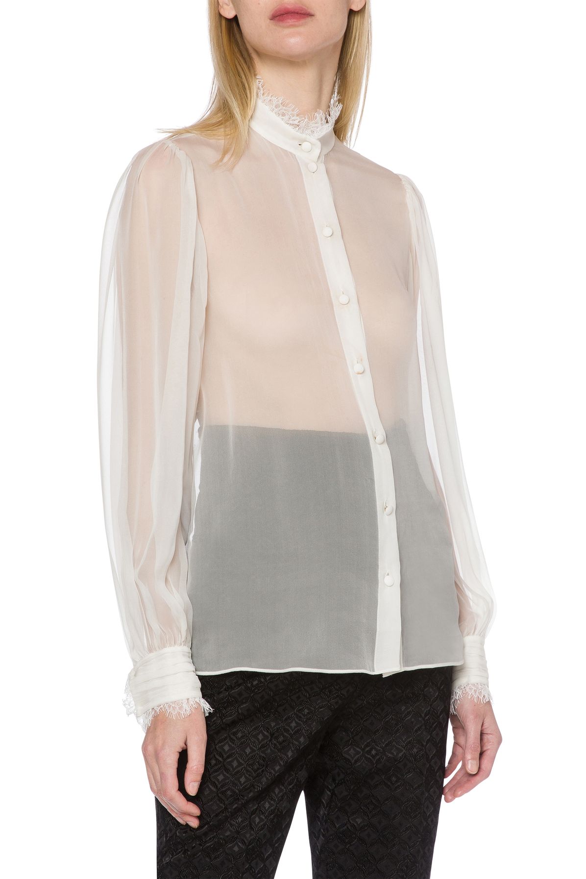 Alberta Ferretti Chiffon shirt with plastron