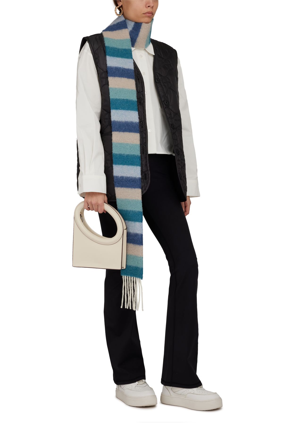 Acne Studios Vesuvio Stripe Scarf with fringes