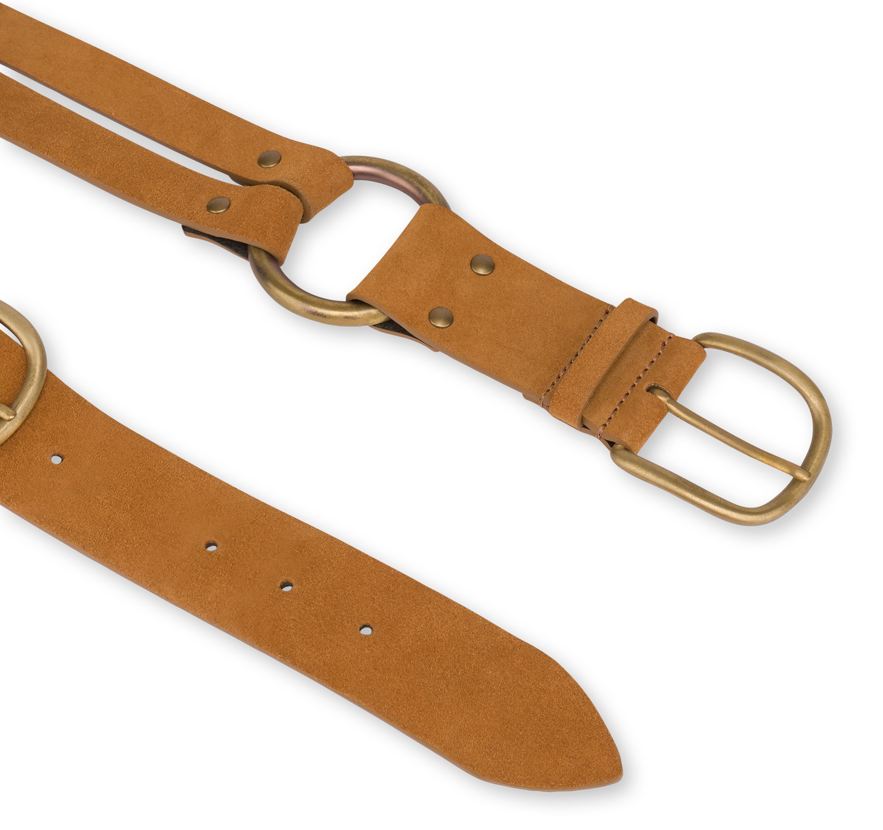 Alberta Ferretti Belt in suede calfskin with double buckle