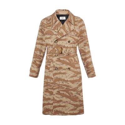 Celine Western camouflage trench coat