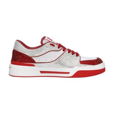 Dolce & Gabbana New Roma Calfskin Leather Sneakers with Thermoset Crystals