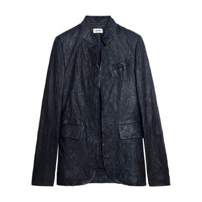 Zadig & Voltaire Crinkle leather blazer