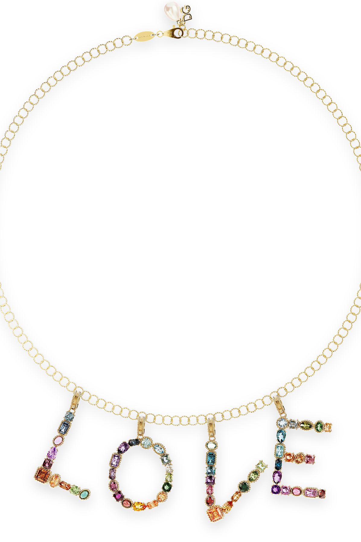 Dolce & Gabbana Rainbow alphabet 18 kt yellow gold twisted wire chain necklace