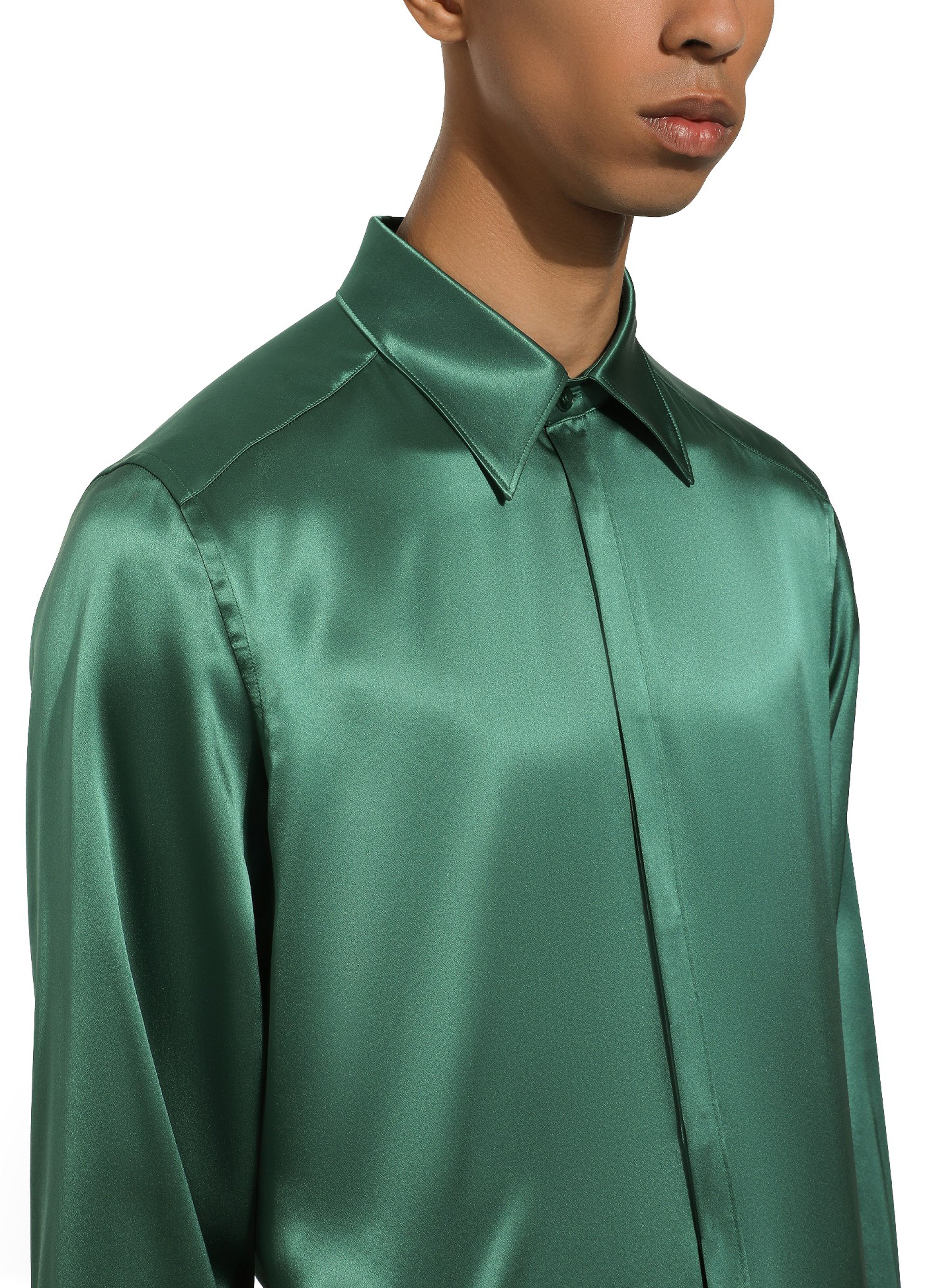 Dolce & Gabbana Silk satin Martini-fit shirt