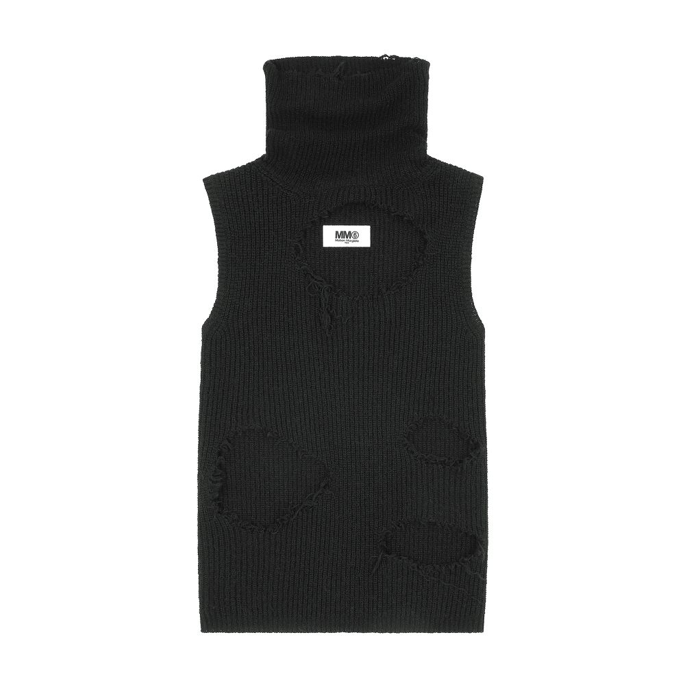 MM6 Maison Margiela Distressed sleeveless jumper