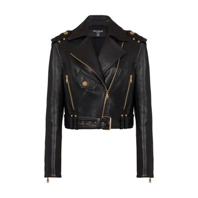 Balmain Zipped Leather Biker Jacket