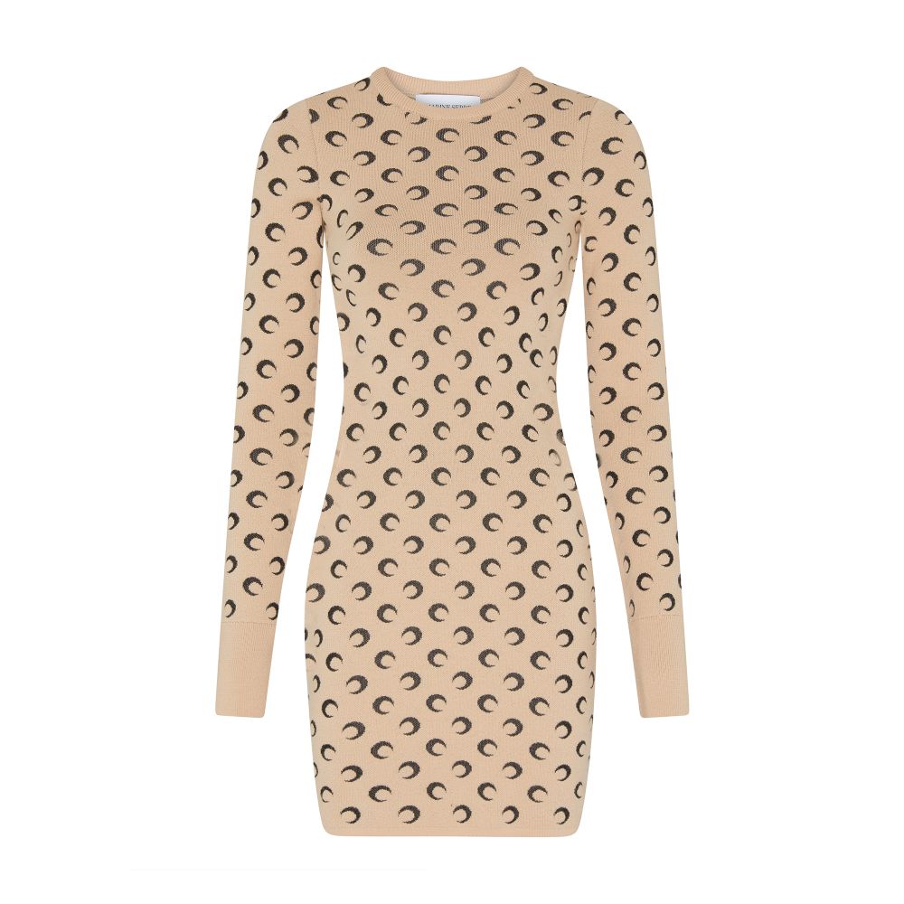 Marine Serre Moon jacquard knit mini dress