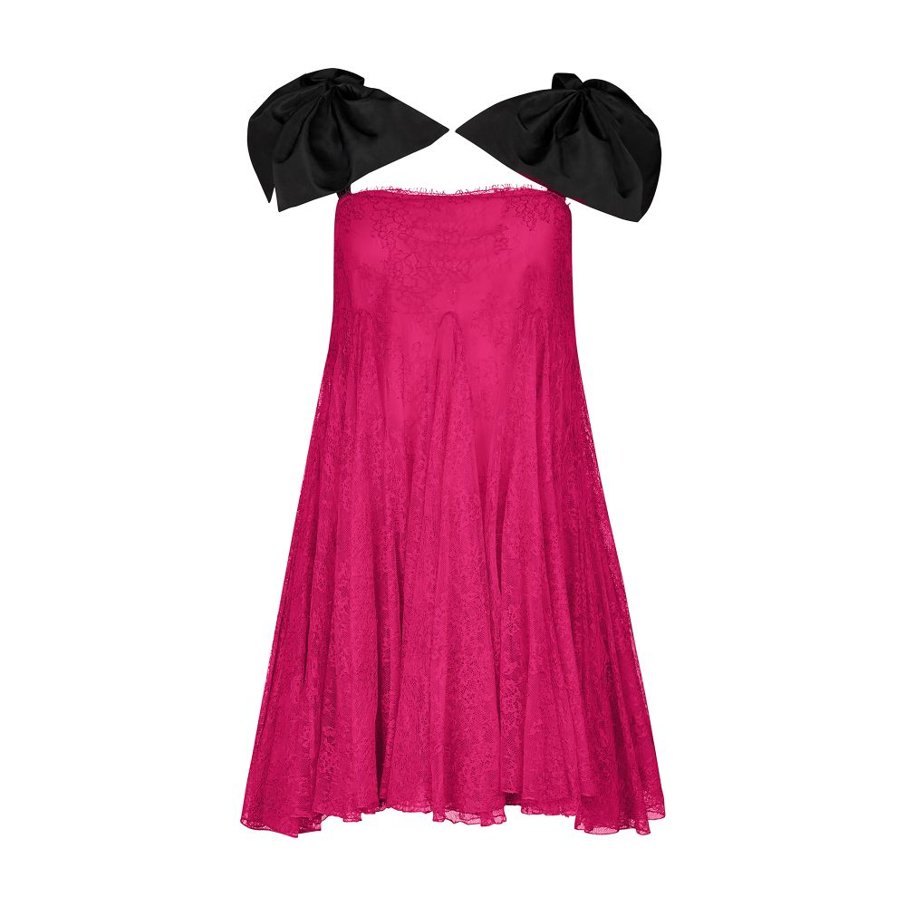 Nina Ricci Mini lace dress with velvet straps