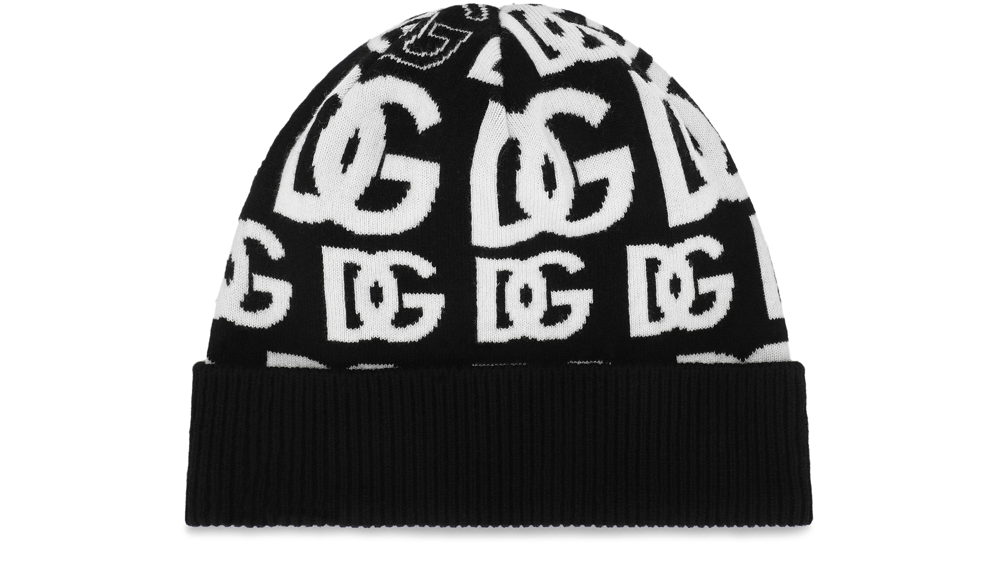 Dolce & Gabbana Cashmere hat with all-over DG logo