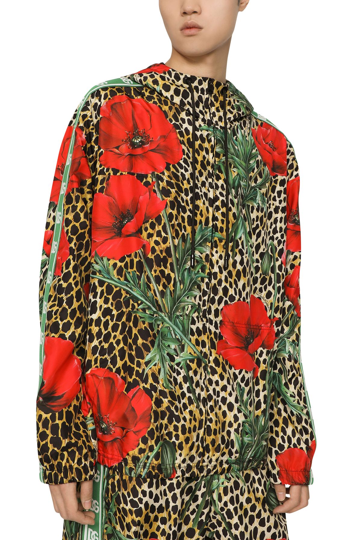 Dolce & Gabbana Hooded printed nylon jacket